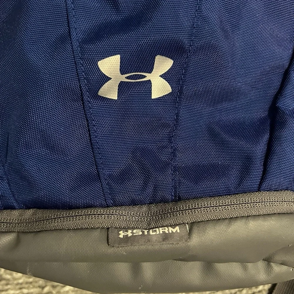 Under Armour UA Storm Backpack Blue Gray Shoe Compartment Laptop Book Bag